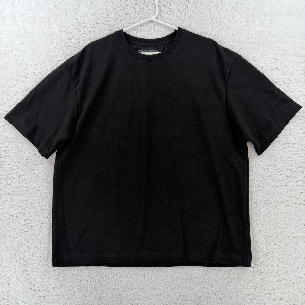 Denim & Flower Ricky Singh Mens XL Black Knit Relaxed Fit Crew Neck Tee Shirt